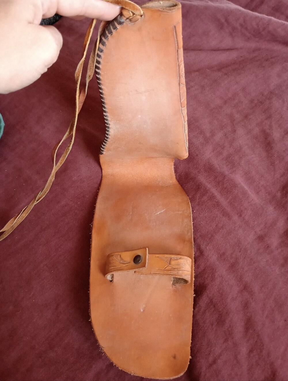 Hand Tooled Leather Holster - Picture 3 of 6
